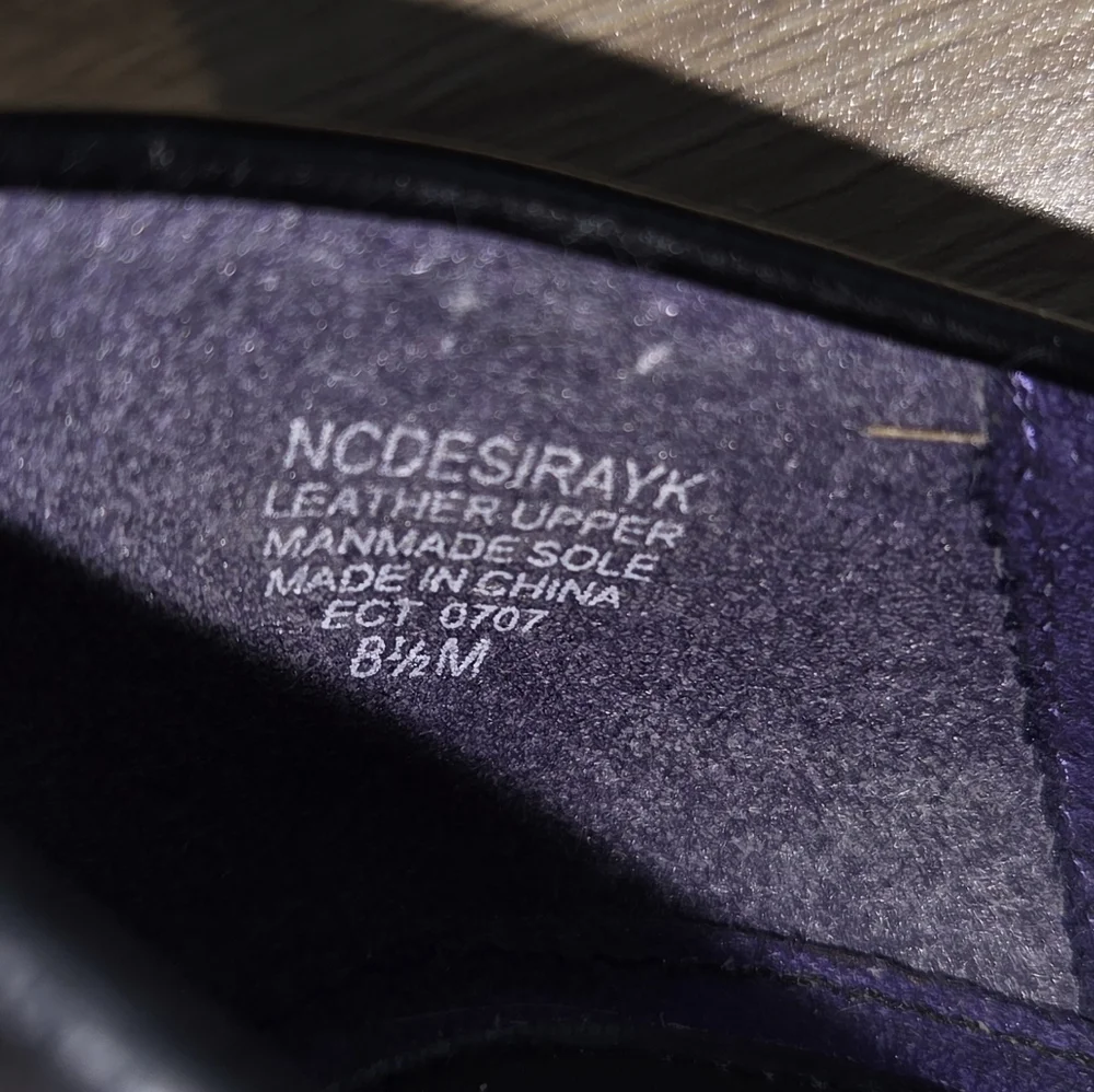 NINE & CO Black Leather Heels With Buckle‎ Accents